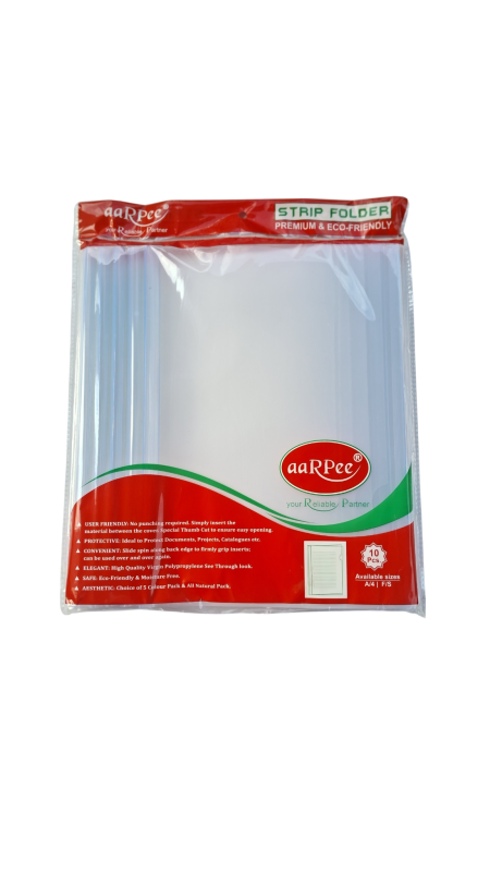 Stick file | A4 size | white stick | Transparent | Pack of 10 pcs